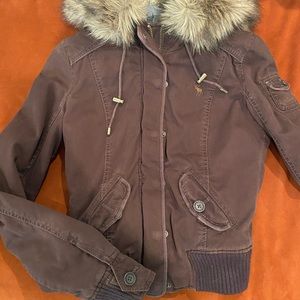 Abercrombie Jacket with faux fur lining/hood